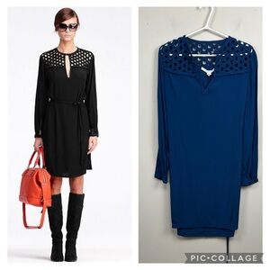 NEW DIANE VON FURSTENBERG Bernadette basket net dress in blue 4